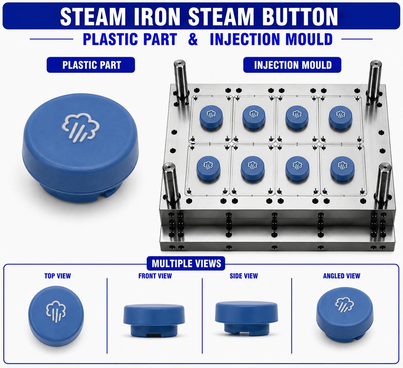 Steam Iron Plastic Steam Button Mould and Moulding Service